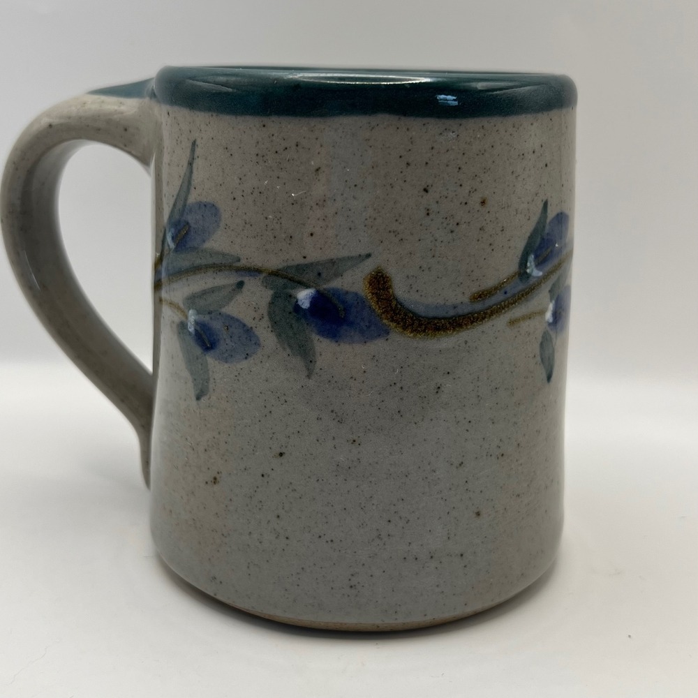 Great Bay Pottery Stoneware Mug Floral Design Handmade No Hampton NH 2003 b